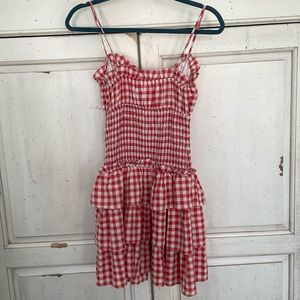 Red plaid dress size medium